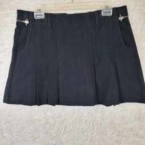 Ted Baker Jean Pleated Faux Suede Mini Skirt Sz 4